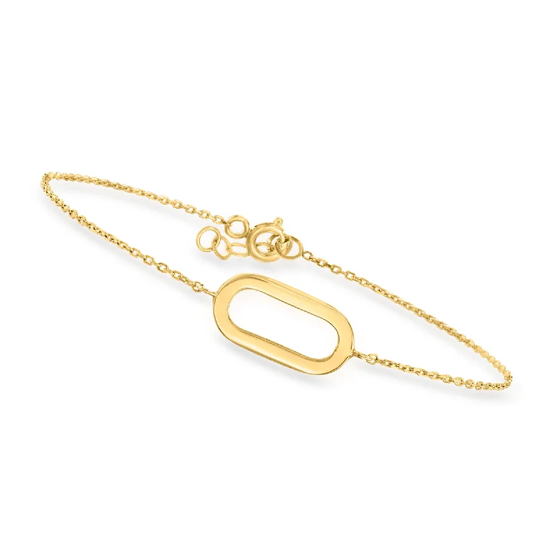 elegant bangles for women -Canaria 10kt Yellow Gold Single Paper Clip Link Bracelet