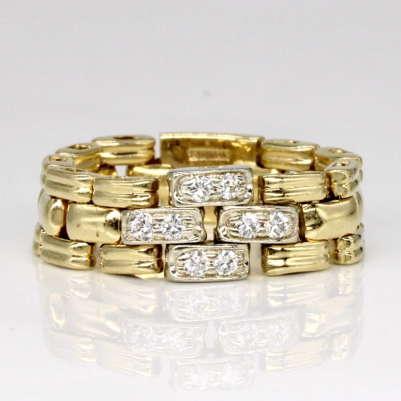 women’s engagement rings -Diamond Chain Link Ring | 0.16ctw | SZ 8.25 |