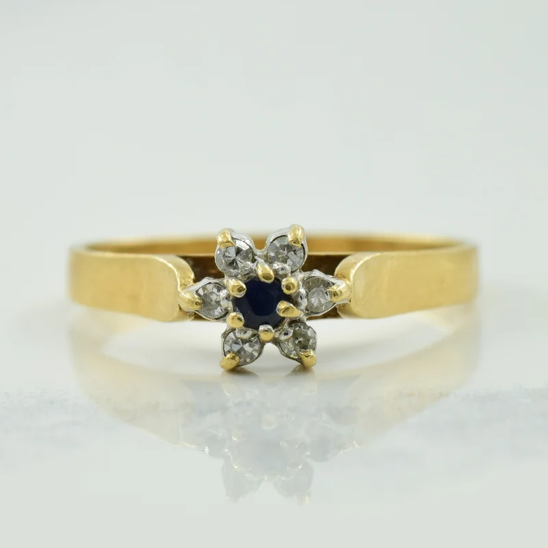 custom gold rings -Sapphire & Diamond Star Ring | 0.02ct, 0.06ctw | SZ 7 |