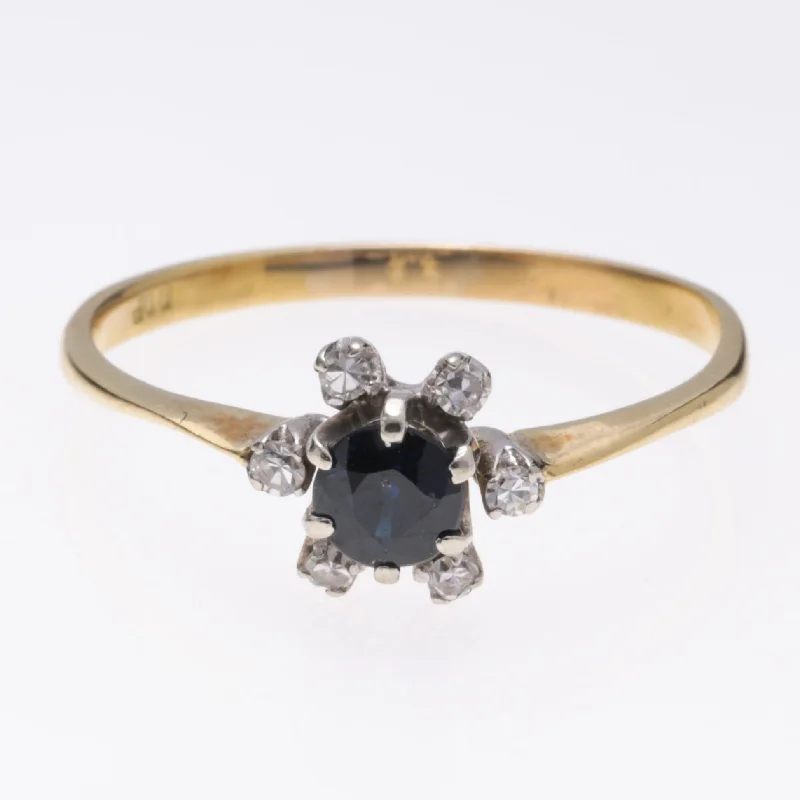 silver rings for women -18K Yellow Gold Sapphire and Diamond Ring | 0.51ct, 0.09ctw | SZ 9.25