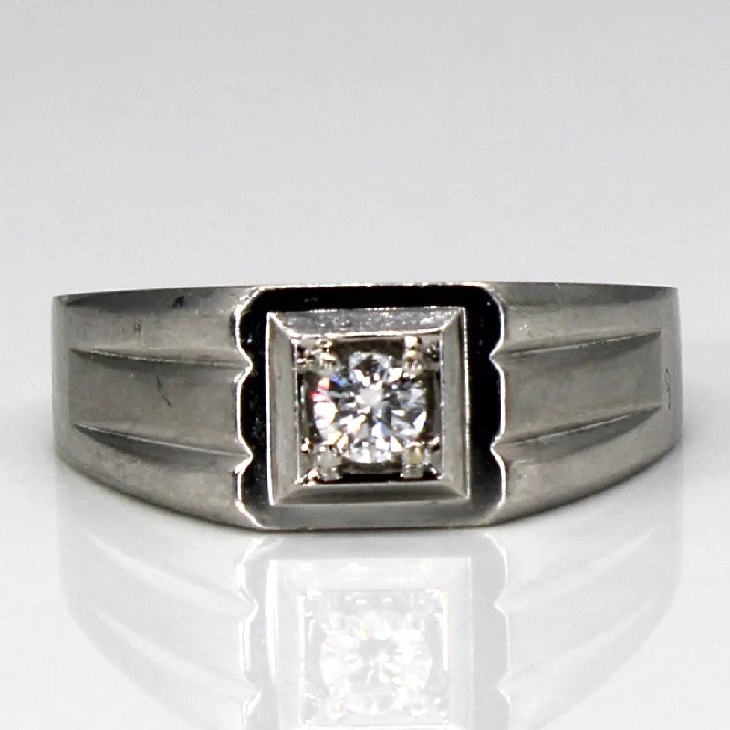 vintage rings for women -Solitaire Diamond White Gold 18k Ring | 9.19ct | SZ 9.5 |