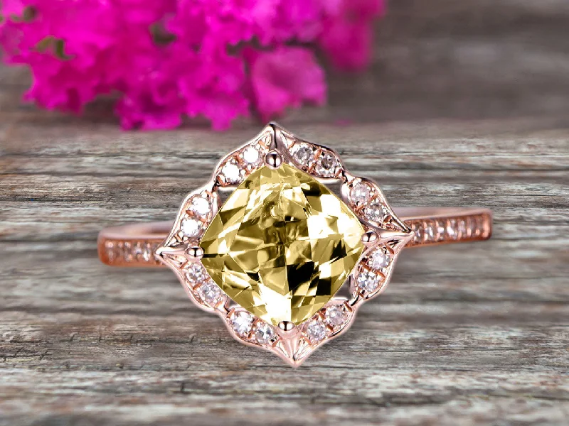 personalized engagement rings -personalized engagement rings -Surprisingly Cushion Cut 1.50 Carat Champagne Diamond Moissanite Engagement Ring On 10k Rose Gold Unique Look Glaring Staggering Ring