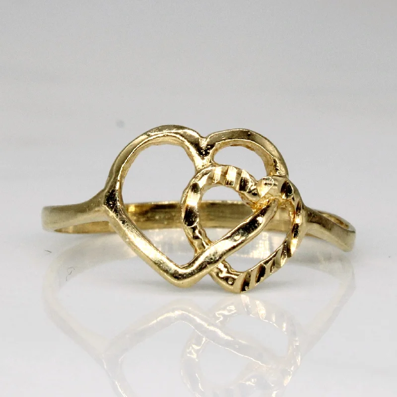 fashion rings for women -10k Yellow Gold Heart Ring | SZ 5.5 |