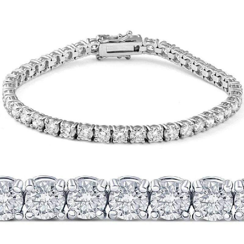 custom charm bangles for women -11ct Lab-Created Diamond Tennis Bracelet 14K White Gold 7"