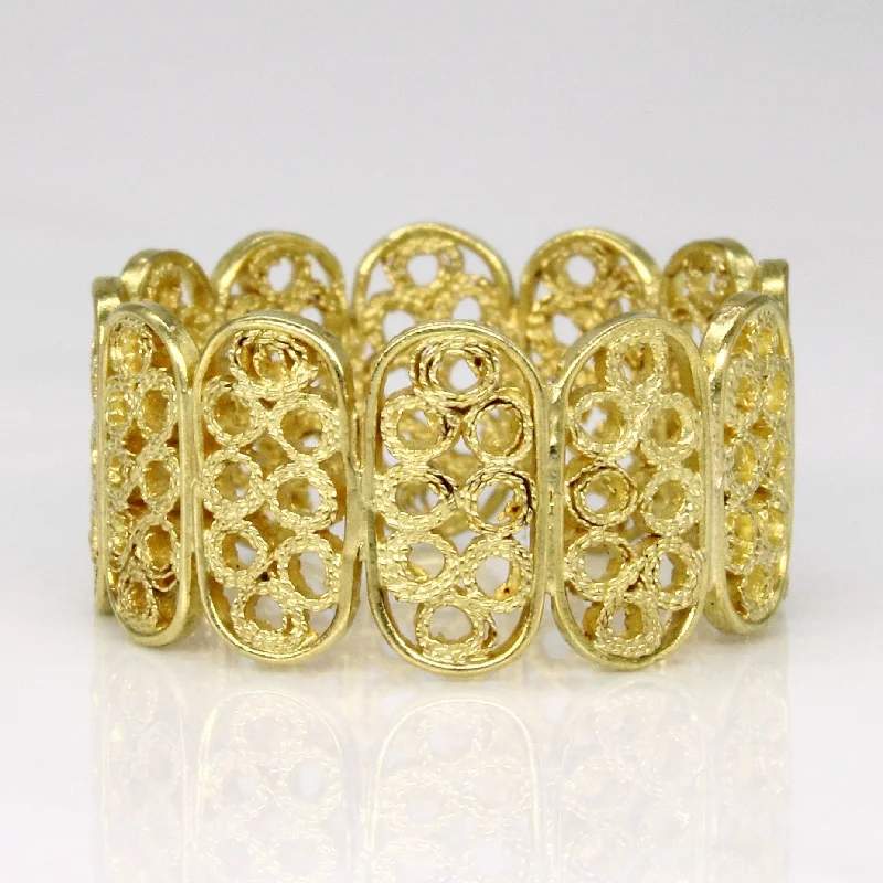 gemstone rings for women -18k Yellow Gold Lattice Ring | SZ 6 |