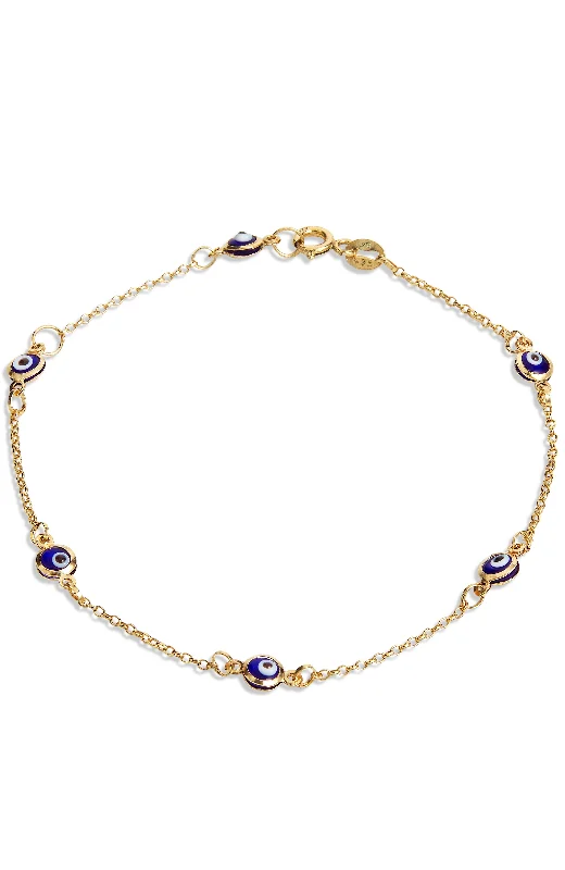 fashionable charm bracelets -18K Gold Sterling Evil Eye