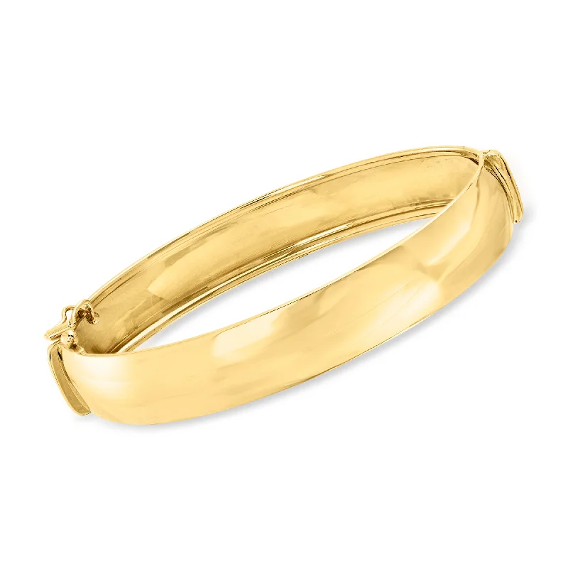 gold bangles for women -Ross-Simons Italian 14kt Yellow Gold Bangle Bracelet With Box Clasp