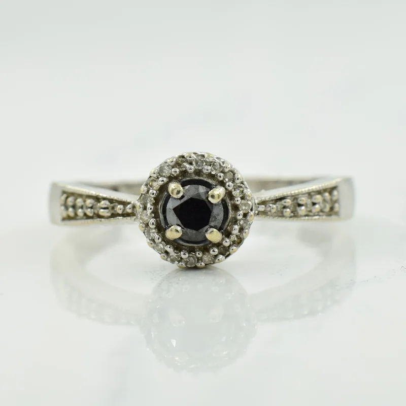 customized rings for women -Black & Natural Diamond Ring | 0.15ct, 0.04ctw | SZ 7 |