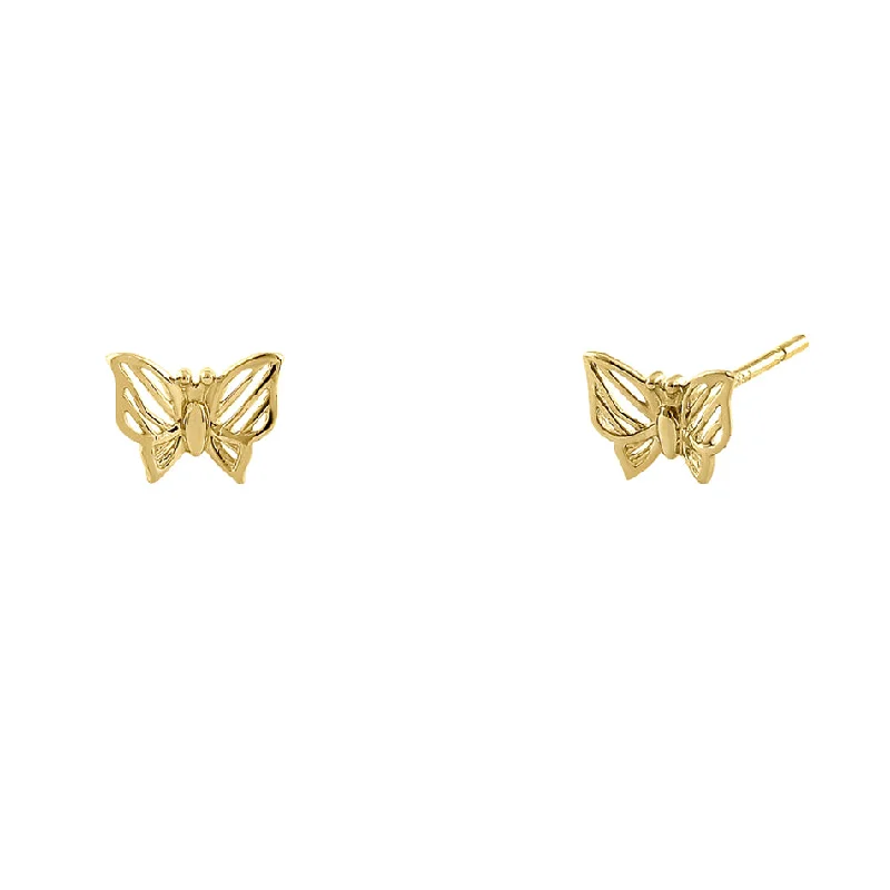 gemstone earrings for women -statement earrings for women -Solid 14K Yellow Gold Mystic Butterfly Earrings