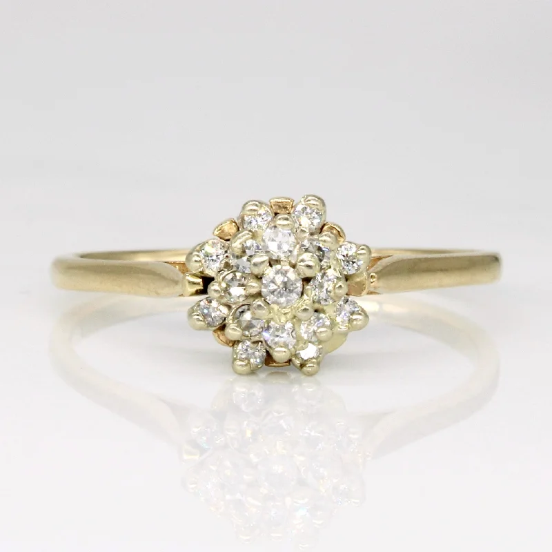 fashion-forward rings for women -Diamond Cluster Ring | 0.18ctw | SZ 9.75 |