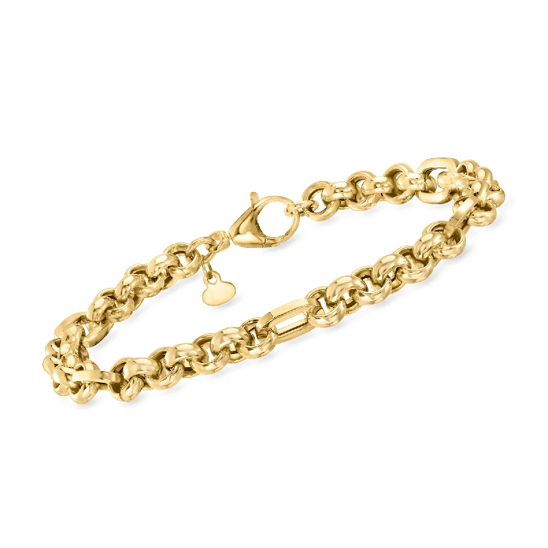 bridesmaid bracelets -Ross-Simons Italian 18kt Yellow Gold Rolo-Link Bracelet