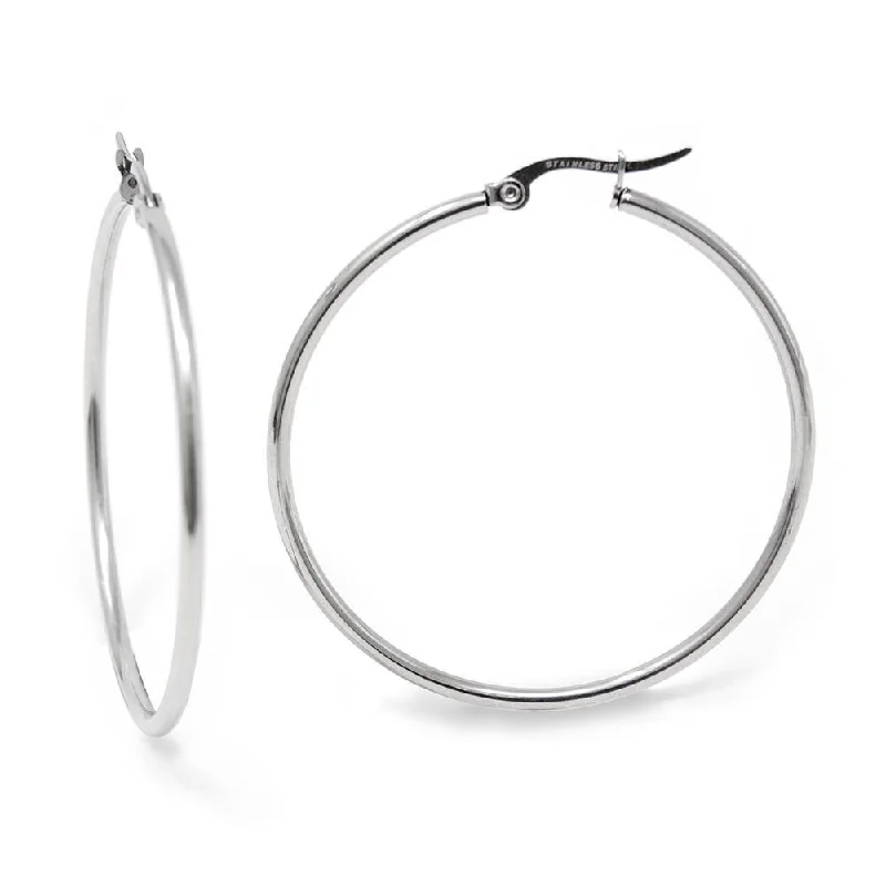 vintage earrings for women -vintage earrings for women -Stainless Steel 40MM Hoop Earrings