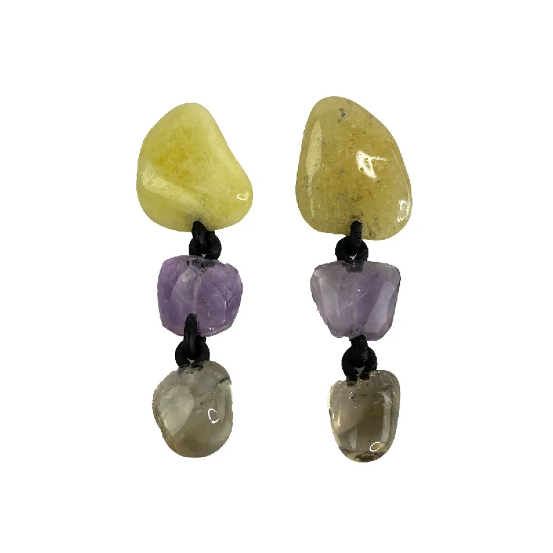 fashion-forward earrings for women -affordable earrings for women -TRIPLE STONE DROP EARRING