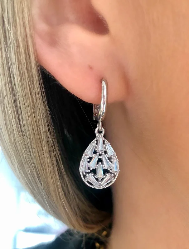 hoop earrings for women -hoop earrings for women -Teardrop Ice Block Earrings