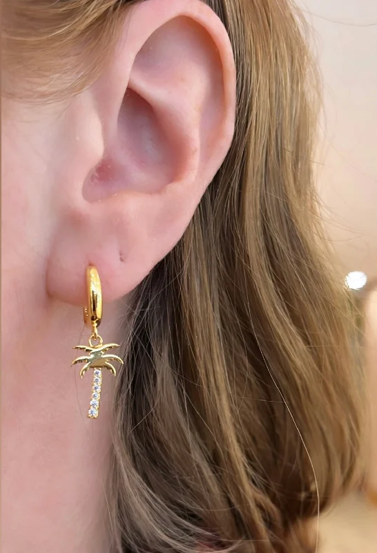 women’s ear cuff earrings -women’s ear cuff earrings -Palm Tree Earrings